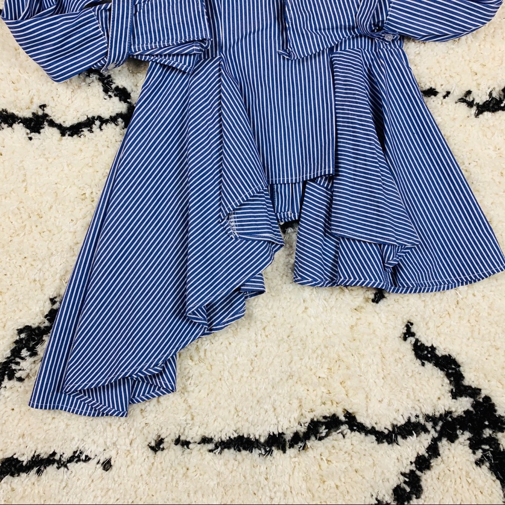 Vertical Stripped Button Down Shirt - image 6